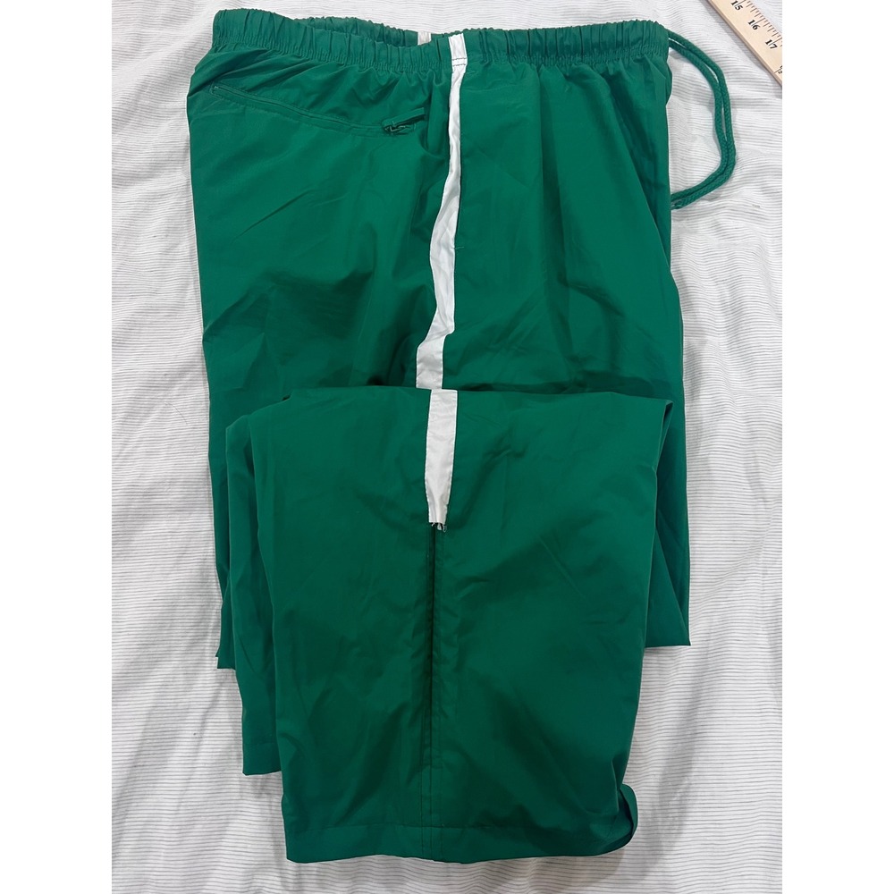 Holloway Womens 2XL Green White Stripe Track Pants Athletic Mesh Lined Warm Up - Picture 2 of 6